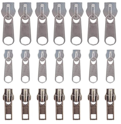 DIY Craft Silver Metal Zipper Sliders เปลี่ยนสารต้านอนุมูลอิสระต้านทานการเกิดสนิม Antitear