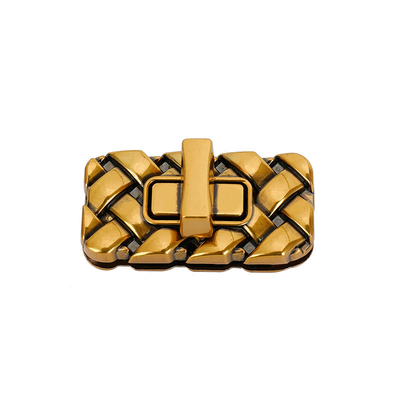 กระเป๋าโท้ททอทรงสี่เหลี่ยม Metal Twist Lock Gold Handbag Purse Lock