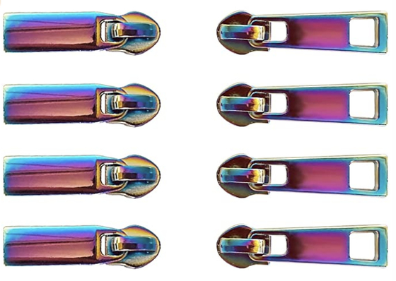 Alalamu ISO9001 ซิปโลหะตกแต่ง Rainbow Zipper ดึง Multicolour